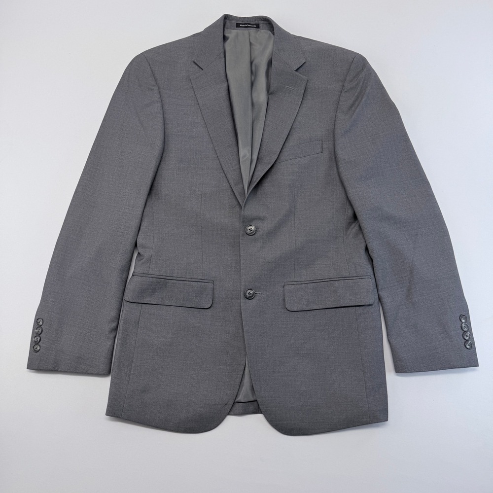 Pronto Uomo Mens 36 Regular Gray Two Button Wool Blend Blazer Sport Coat